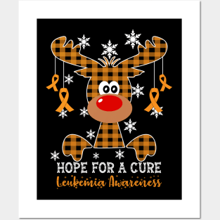 Reindeer Hope For A Cure Leukemia Awareness Christmas Posters and Art